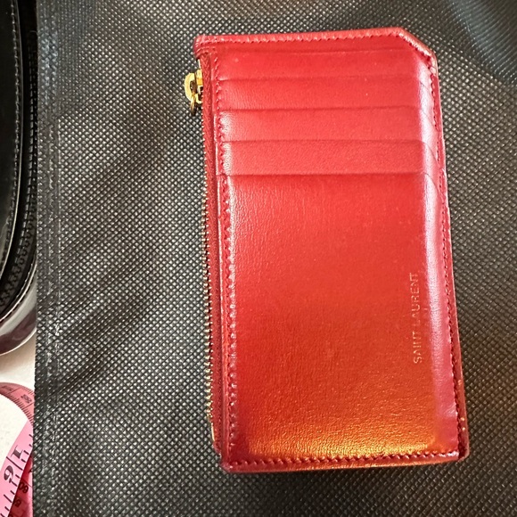 Saint Laurent Red Leather Wallet - Picture 8 of 15